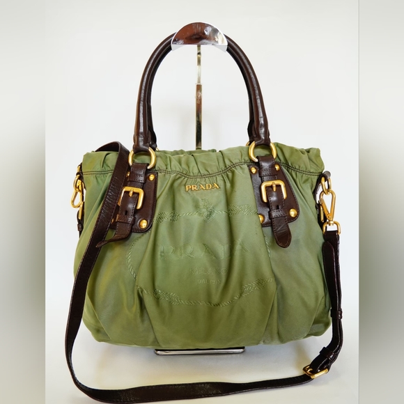 Prada Handbags - C30❤️ Prada Nylon Green Tote